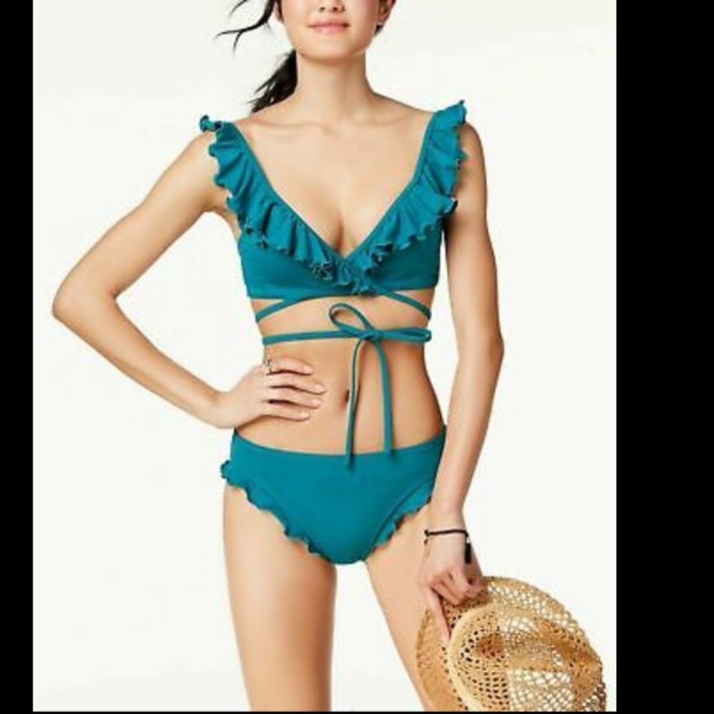 SUNDAZED DAPHNE WRAP TEAL JADE BIKINI SET